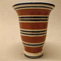 stribet vase keramik brun blå